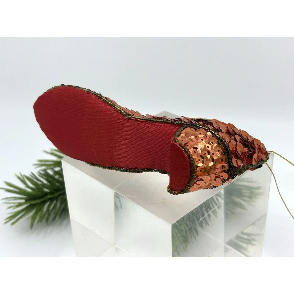 By Ruby Red Sequined Wizard Of Oz Shoe Ornament